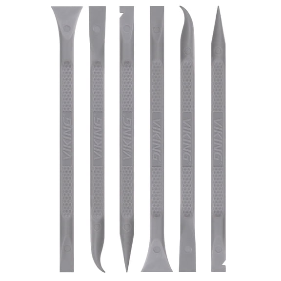 VIKING Car Detailing Pick Set for Car Detailing Kit, Safe Automotive Tool Set for Cleaning, Plastic Picks with 6 Cleaning Heads, Interior and Exterior Use, 6 Pack, Grey