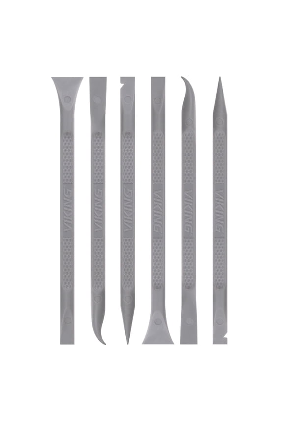 Car Detailing Pick Set for Car Detailing Kit, Safe Automotive Tool Set for Cleaning, Plastic Picks with 6 Cleaning Heads, Interior and Exterior Use, 6 Pack, Grey