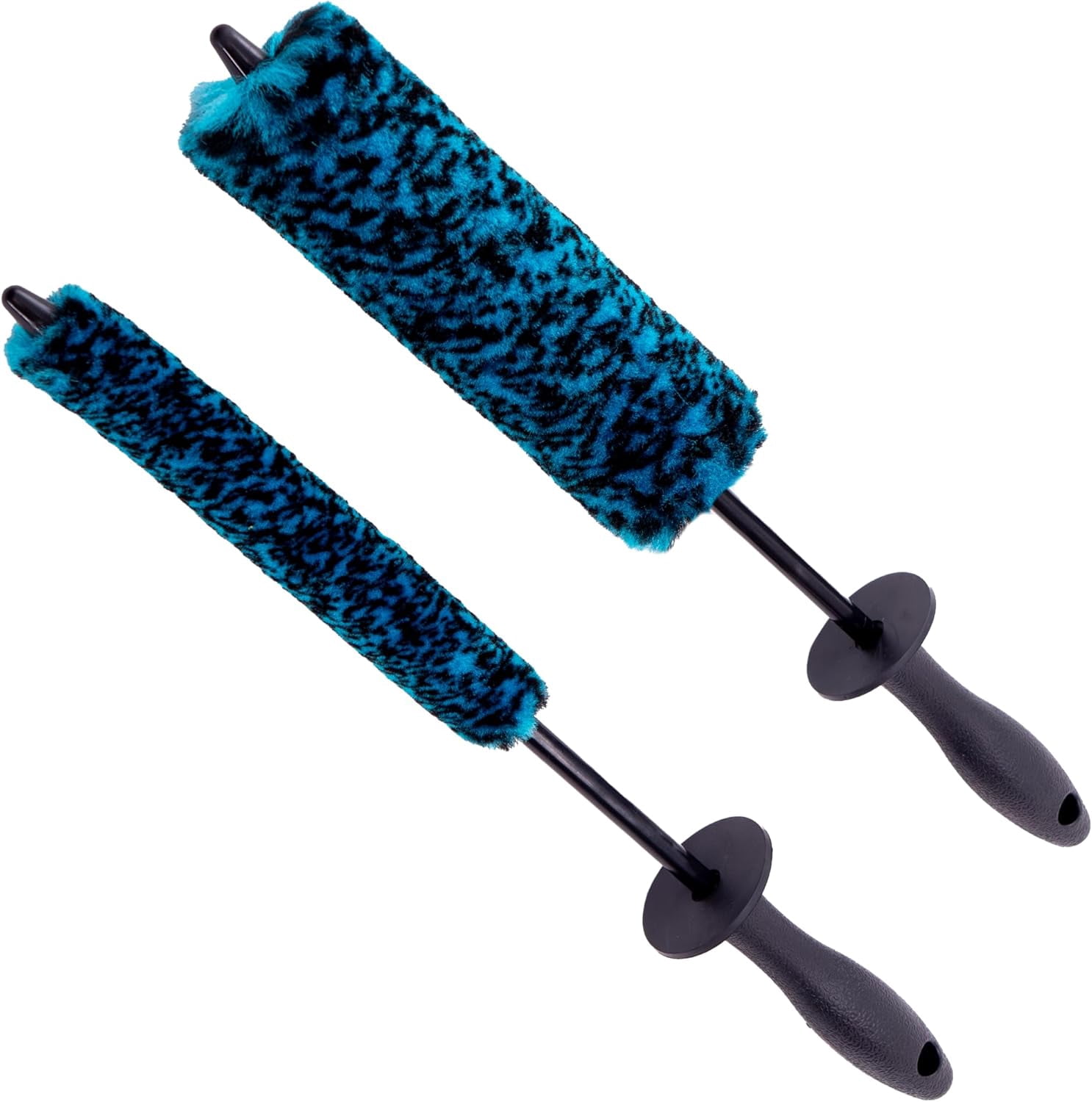 VIKING Wheel Barrel Brush Set, Cleaning Brush for Wheels and Car Detailing Kit, Includes Slim and Regular Diameters, 16 Inch Length, Teal, 2 Pack