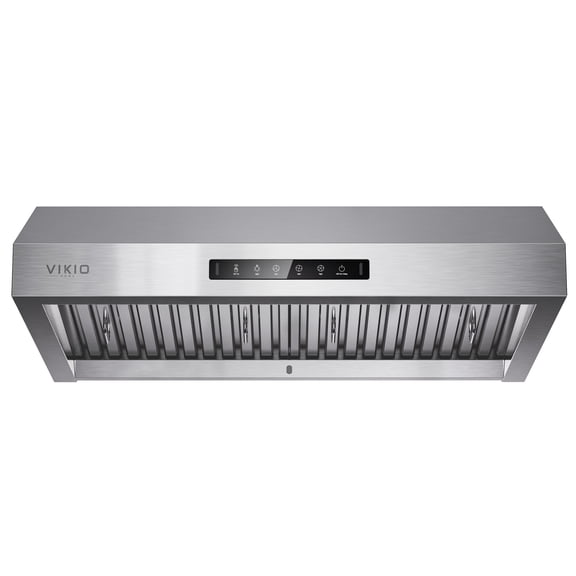 VIKIO 30 in. Under Cabinet Range Hood in Stainless Steel with Dual Motors, Quiet 1.5 Sones Ventilation, 3-Speed Fan, Gesture Control and LED Lights