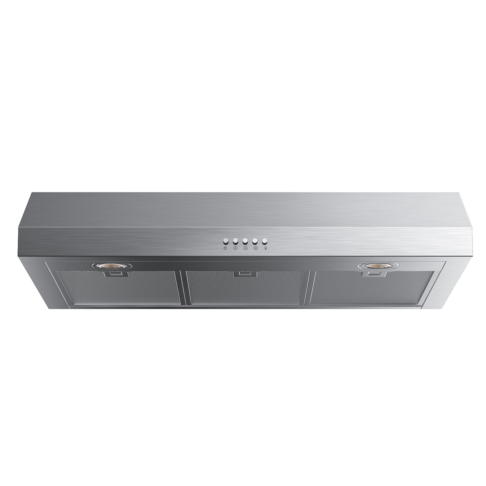 VIKIO 30 inch Under Cabinet Range Hood 600 CFM Ducted in Stainless Steel with Mesh Filters and Push Buttons