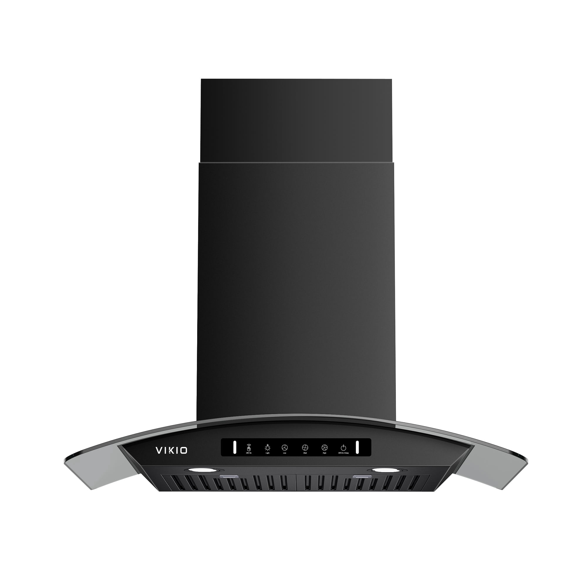 VIKIO 30 inch Wall Mount Range Hood, Stainless Steel and Glass, 800 CFM, 3-Speed, Ducted, Gesture Sensing Control&Touch Pad, Black