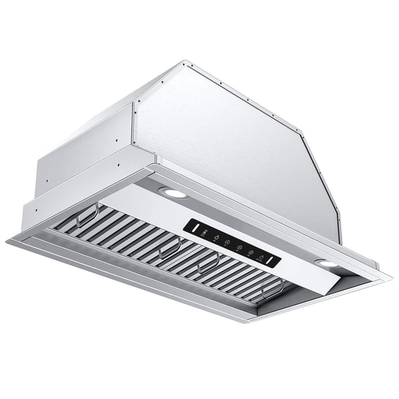 VIKIO 36 in. Insert Range Hood in Stainless Steel with 900 CFM Ventilation, Gesture and Touch Control, 3-Speed Fan, LED Lights and Convertible Ducted and Ductless Installation