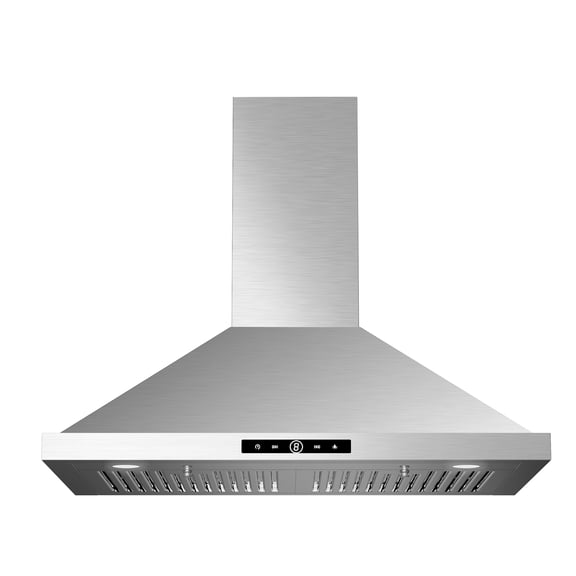 VIKIO 36 in. Wall Mount Range Hood, 800 CFM, Convertible Ducted/Ductless, Stainless Steel with Touch Control and LED Lighting