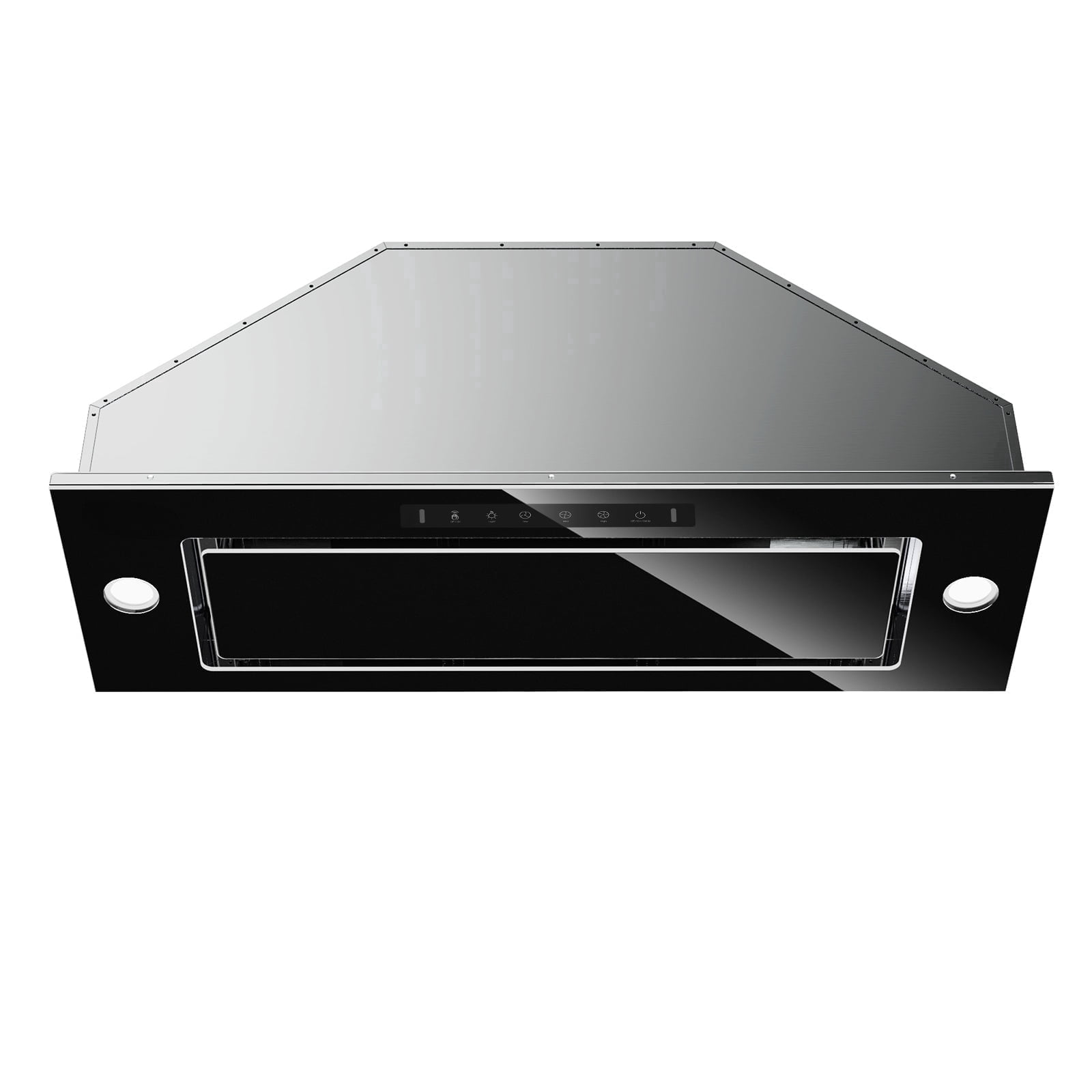 VIKIO 36 inch Insert Range Hood 900CFM, Convertible Ducted to Ductless Exhaust Fan, Carbon Filter, Touch Panel, Stainless Steel, Black