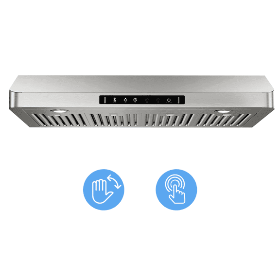 VIKIO 42 inch Under Cabinet Range Hood 900CFM, Ducted 3 Speed Exhaust Fan, Touch Panel, Stainless Steel