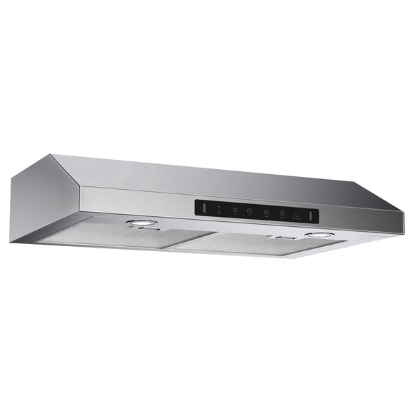 VIKIO 30 inch Under Cabinet Range Hood 900CFM Ducted Exhaust Fan, Touch Panel, Stainless Steel, Gesture Control, Silver