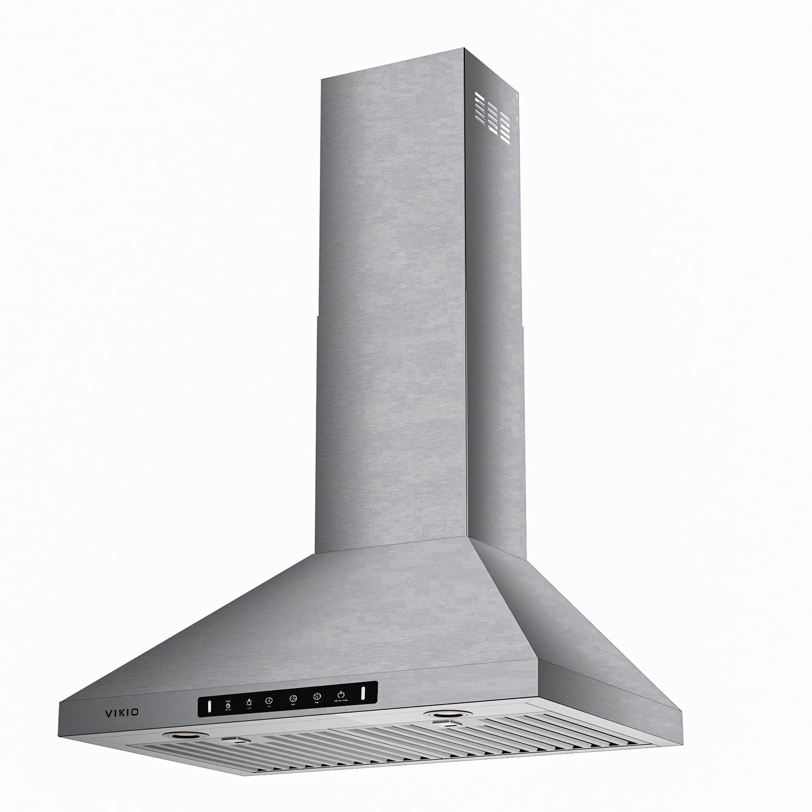 VIKIO 30 inch Wall Mount Range Hood 900CFM Convertible Ducted to Ductless Exhaust Fan , Carbon Filter, Touch Panel, Stainless Steel