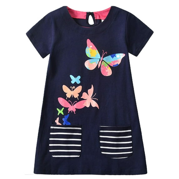 VIKITA Girl Dress Short Sleeve Cotton Dresses for Kids SH4779 7-8 Years