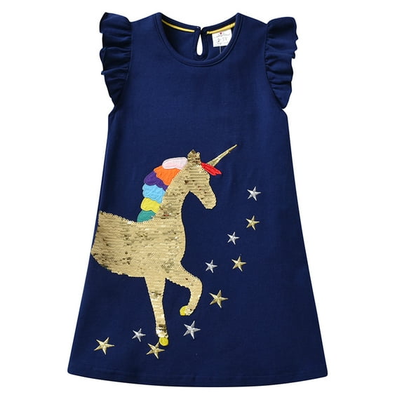 VIKITA Girl Dress Short Sleeve Cotton Dresses for Kids SH6488 3-4 Years