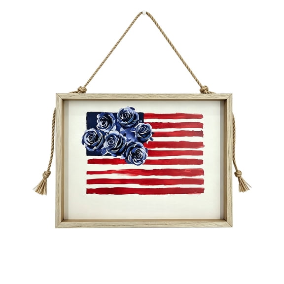 VIKSZOY 2026 Indoor & Outdoor Holiday Decor,4th Of July Picture Frame Patriotic Red White Blue Desk Decor Independence Day Souvenir For Wall Or Table Flag Star Photo