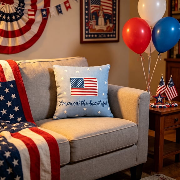 VIKSZOY 2026 Patriotic Holiday Gathering Celebration Decoration,17.7x17.7in Pillow Covers Independence Day Throw Pillow Cases For Home Decoration