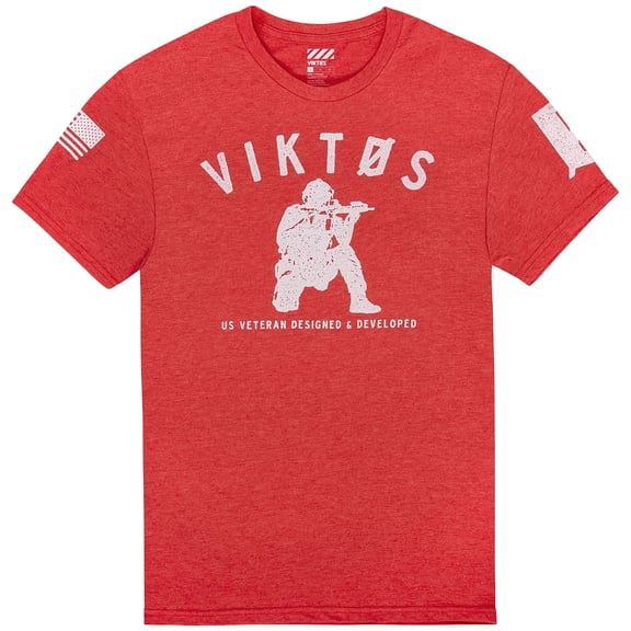 VIKTOS Adult Male Varsity Tee, Color: Red Heather, Size: M (1892001)