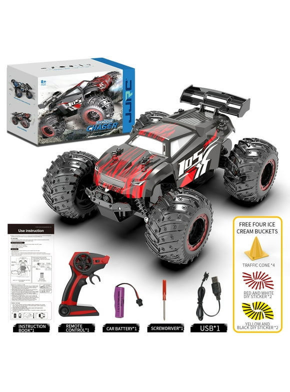 VILINICE 1:18 Remote Control Car, 20km/h 2.4GHz off-Road Monster Truck, High-Speed RC Car Toys with Lights & Rechargable Battery, Gifts for Kids,Children and Adults, Red
