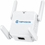TOPVISION 1500Mbps WiFi Extender, Dual Band 2.4GHz & 5GHz WiFi Extender Signal Booster, Internet Extender WiFi Booster with Ethernet Port, Up to 1500 Sq. Ft & 3