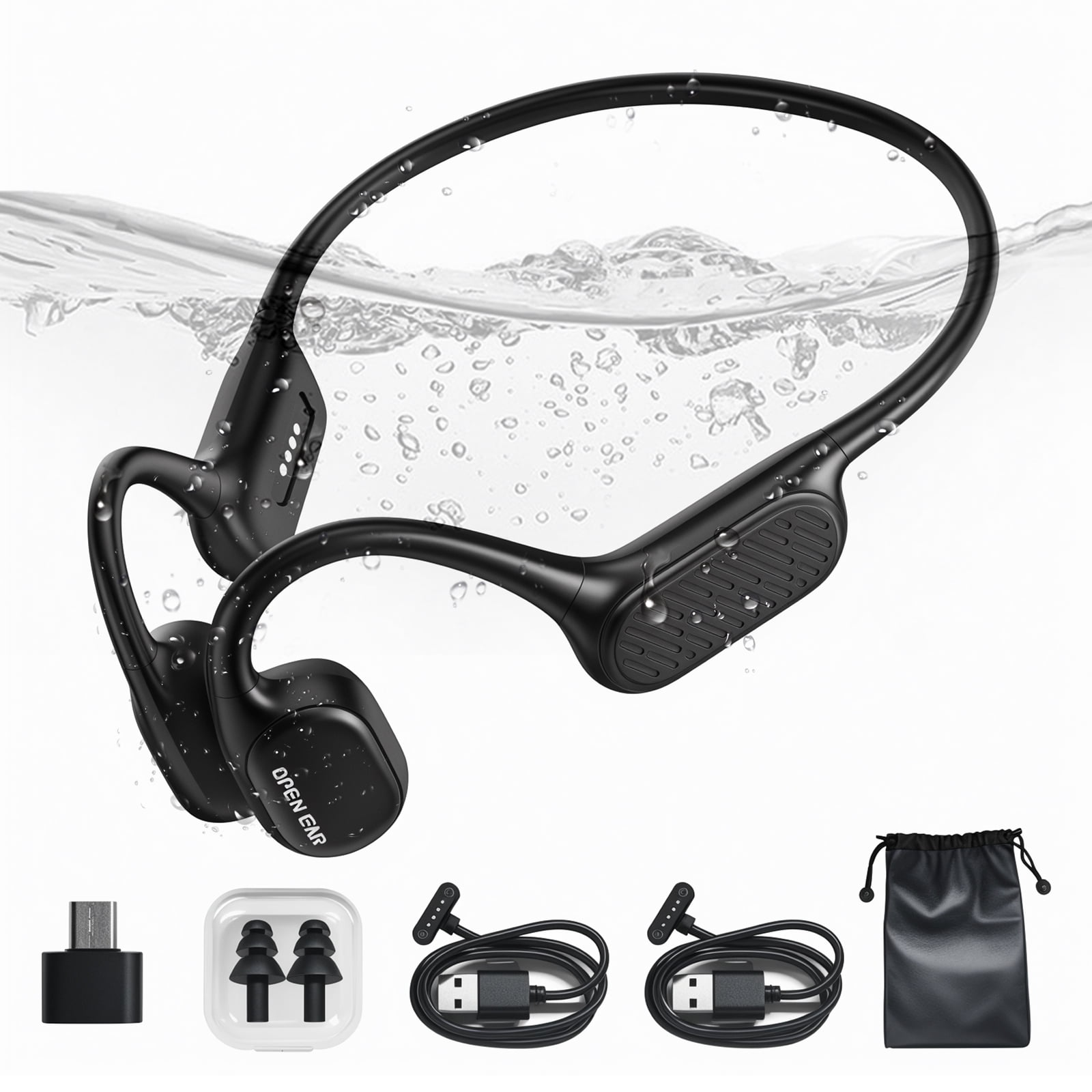 VILINICE Bone Conduction Headphones with Mic IP68 Waterproof Bluetooth 5.3 32GB 8Hrs Playtime for Sports Walmart