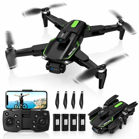 VILINICE Drones with Camera for Adults and Kids, FPV Drone with 1080P HD Dual Camera, Foldable RC Quadcopter for Beginners, One-Key Takeoff/Land, Brushless Motor, Obstacle Avoidance, Optical Flow