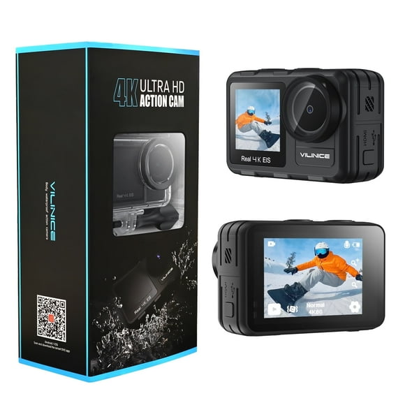 VILINICE FS01A Action Camera with 4K+1080P Resolution, 24 MP, Waterproof Case (New)
