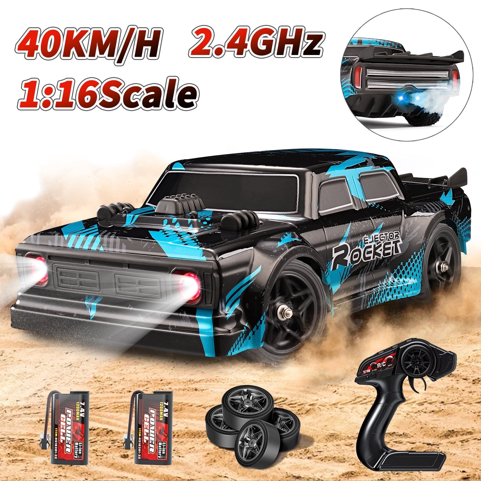 VILINICE Rc Car, Remote Control Monster Truck, Fast Car with LED