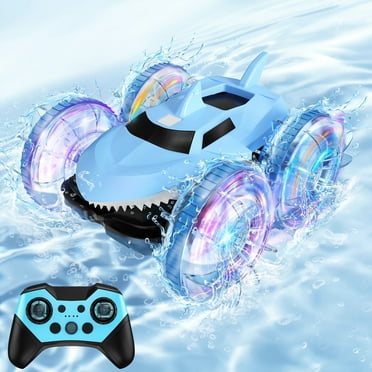 VILINICE Remote Control Cars, 4WD RC Stunt Car, 2.4 GHz 360° Rotating RC Cars with LED Light, Toy Cars Gifts for Kids Boys and Girls, Blue, 9+ MPH