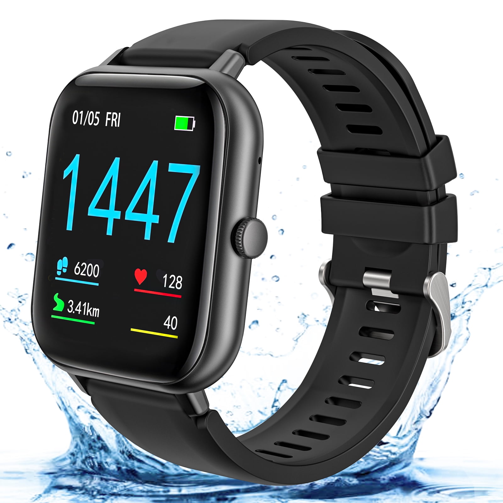 AGPTEK Smartwatch, Waterproof Smart Watch for Android and iOS Fitness  Tracker with IPS Touch Color Screen Heart Rate Monitor Pedometer Sleep  Monitor
