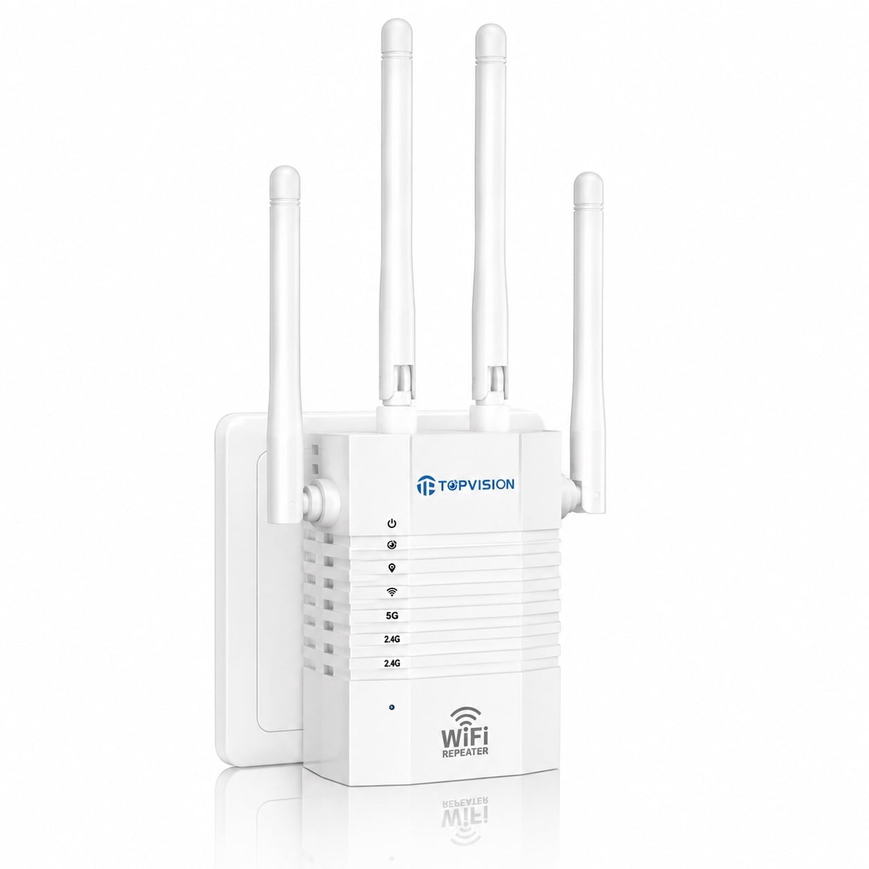 TOPVISION WiFi Extender Signal Booster for Home, 1200Mbps Dual Band 5GHz/2.4GHz WiFi Extender with Ethernet Port, Covers Up to 1500 Sq.Ft, WiFi Booster Supports