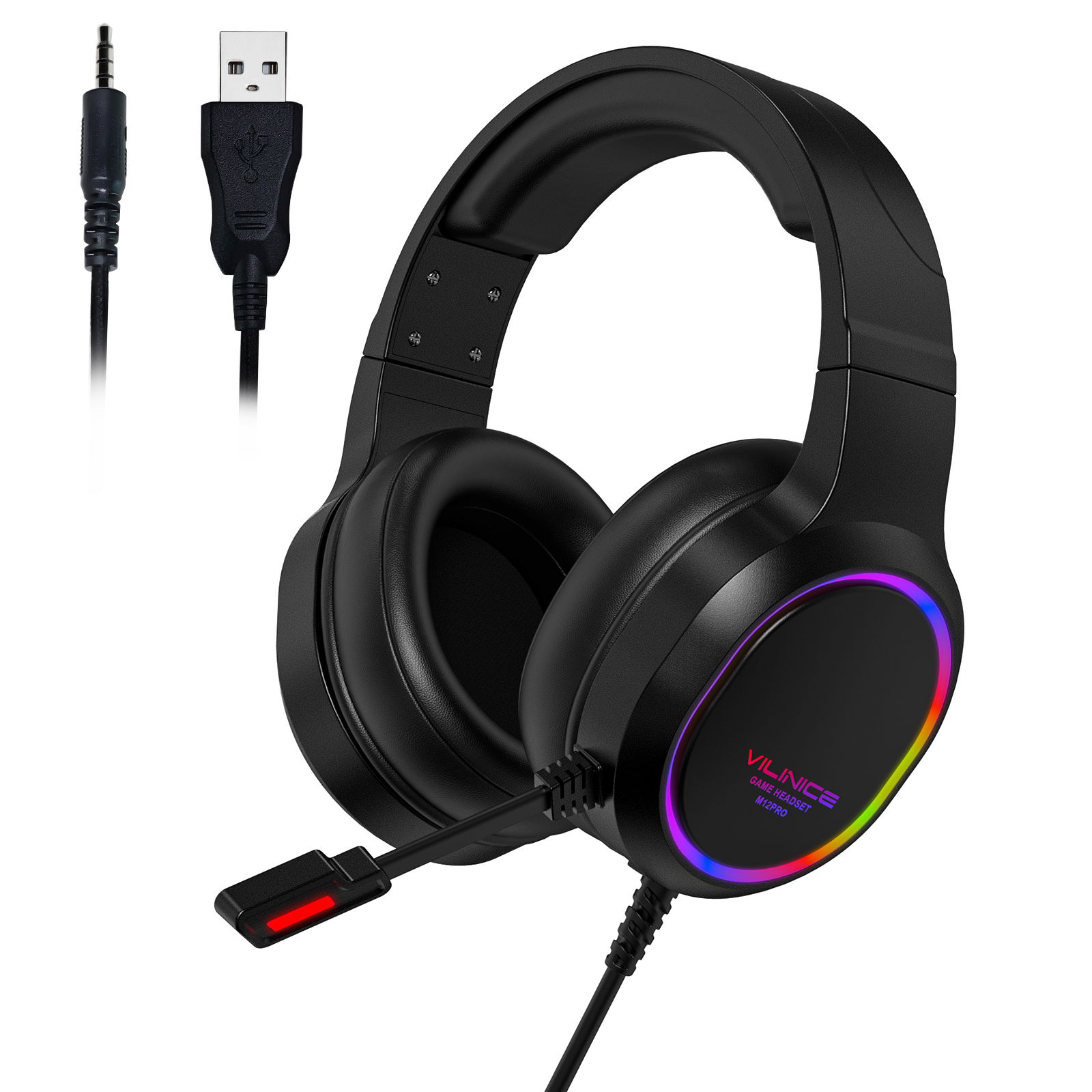 RUNMUS Gaming Headset, Over Ear Headphone with Noise Canceling Mic