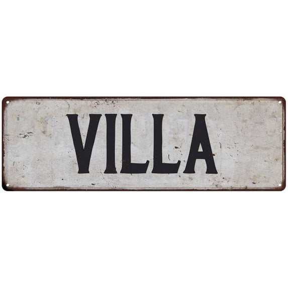 VILLA Vintage Look Rustic Chic Metal Sign 6x18 106180036322