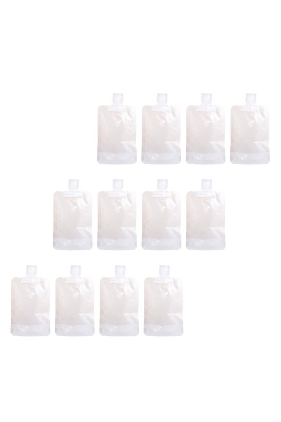 y 12Pcs Portable Refillable Lotion Storage Pouch White Space Saving Travel Cosmetic Bag