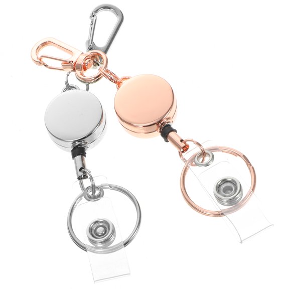 Topbathy 2Pcs Multi Use Retractable Keychain Badge Holder with Reel and Back Clip for Keys and Id Cards Assorted Colors