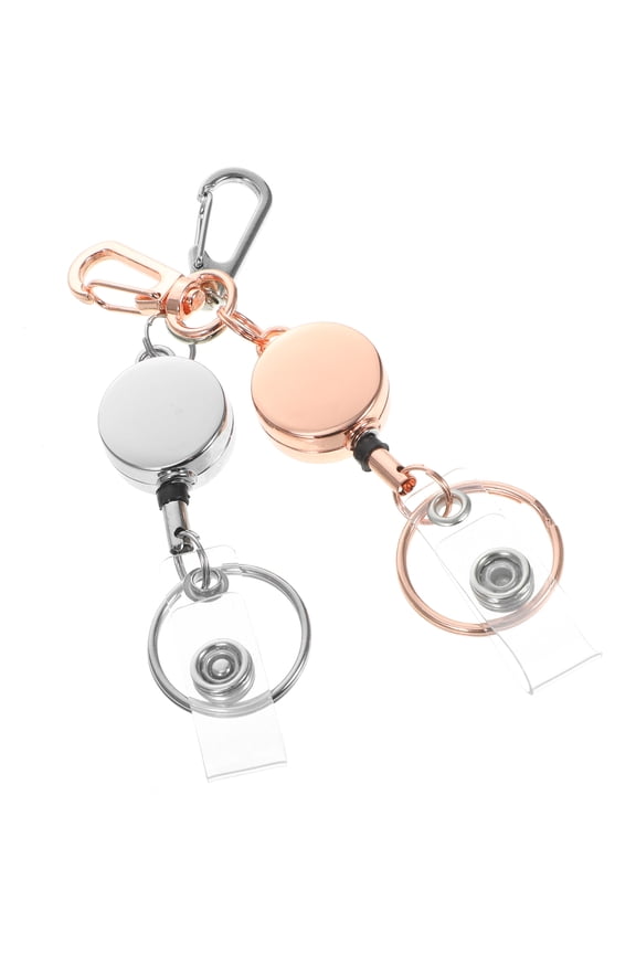 y 2Pcs Multi Use Retractable Keychain Badge Holder with Reel and Back Clip for Keys and Id Cards Assorted Colors