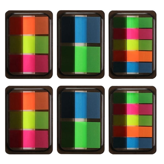 Topbathy Assorted Color Fluorescent Sticky Tabs Self Adhesive Notebook Labels for Notes Bookmarks