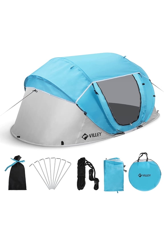 2 Person Pop Up Camping Tent, Waterproof Instant Setup Lightweight Dome Tent with Rainfly and Carry Bag for Camping and Hiking