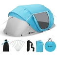 thumbnail image 1 of VILLEY 2 Person Easy Pop Up Tent, Waterproof Automatic Setup Instant Lightweight Camping Beach Tent with Carrying Bag for Camping, Hiking & Traveling, 1 of 7