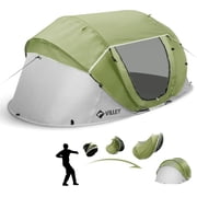 VILLEY 4 Person Easy Pop Up Tent, Waterproof Automatic Setup Instant Lightweight Camping Beach Tent with Carrying Bag for Camping, Hiking & Traveling