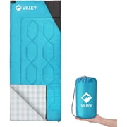 VILLEY Camping Sleeping Bag with Carrying Bag, Lightweight 3-Season Sleeping Bag for Adults & Kids, for Backpacking, Hiking, Spring Summer Fall Use