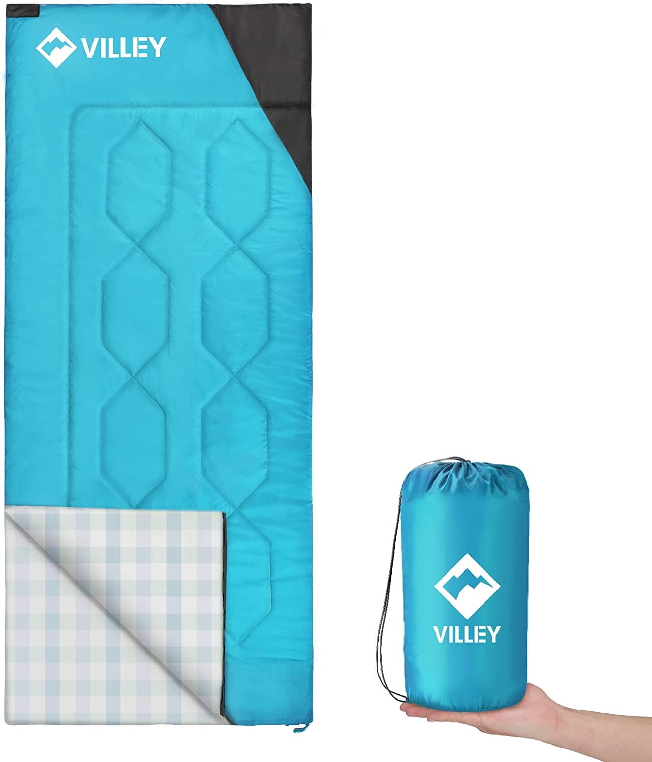 Camping Sleeping Bag with Carrying Bag, Lightweight 3-Season Sleeping Bag for Adults & Kids, for Backpacking, Hiking, Spring Summer Fall Use