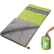 VILLEY Camping Sleeping Bag with Compression Sack, Lightweight 3-Season Sleeping Bag for Adults & Kids, for Hiking, Backpacking, Spring Summer Fall Use