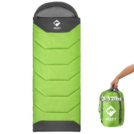 VILLEY Camping Sleeping Bag for Adults Boys and Girls, Lightweight Compact Backpacking Sleeping Bag for Outdoor, Traveling, Hiking