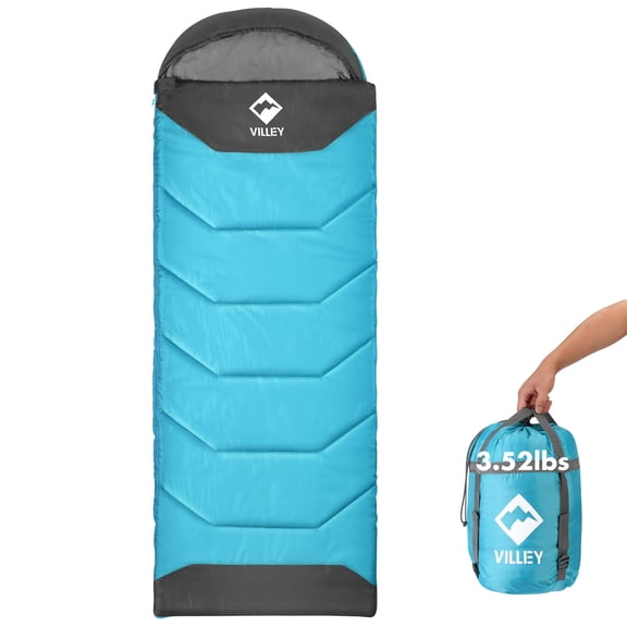 VILLEY Camping Sleeping Bag for Adults Boys and Girls, Lightweight Compact Backpacking Sleeping Bag for Outdoor, Traveling, Hiking