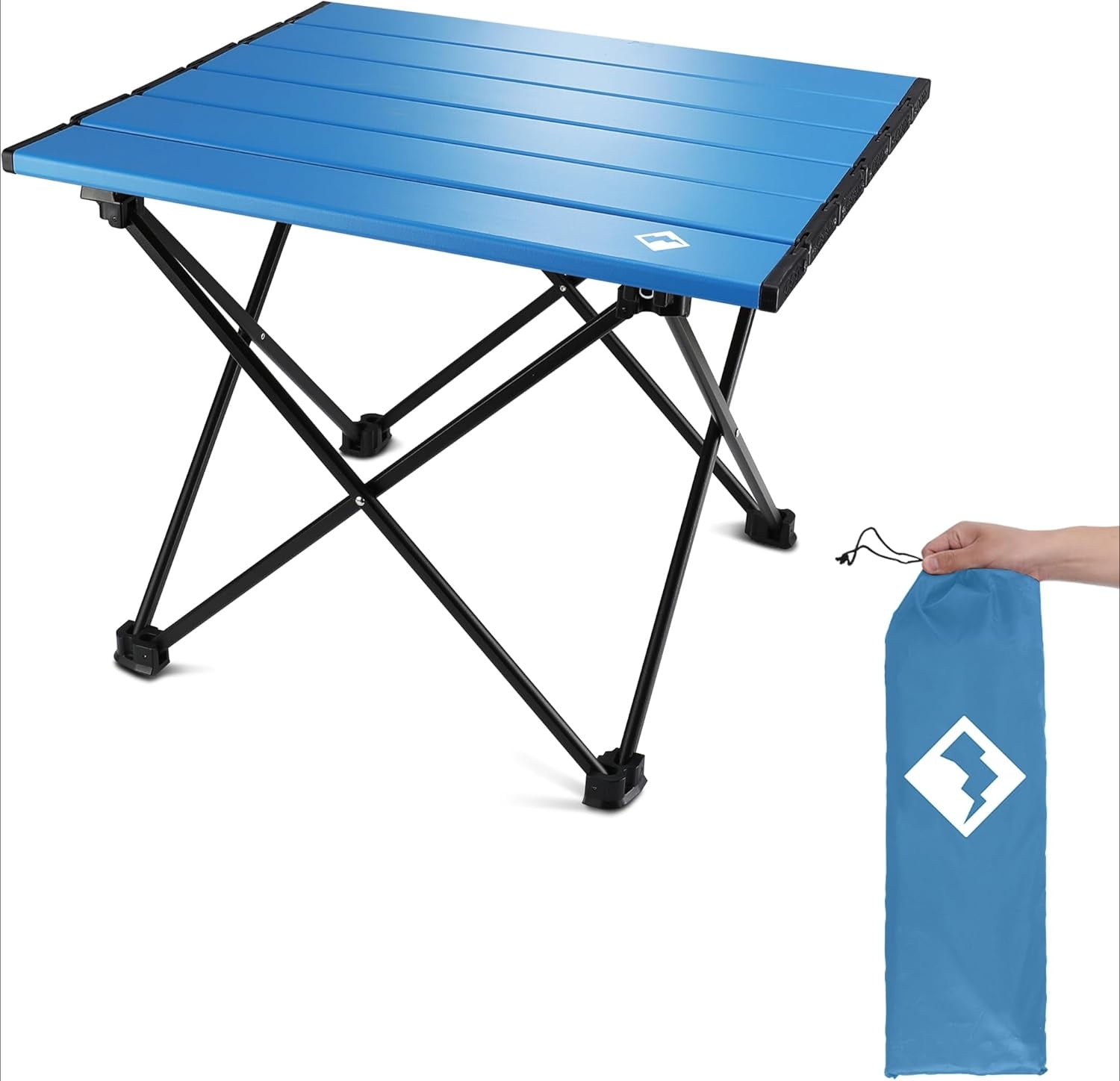 VILLEY Portable Camping Side Table, Ultralight Aluminum Folding Beach ...