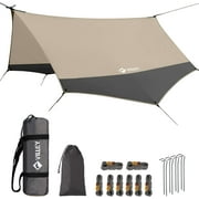 VILLEY Waterproof Portable Tarp, 13x11.5ft Multifunctional Heptagonal Outdoor Camping Traveling Awning Backpacking Tent Tarp Shelter Rain Tarp