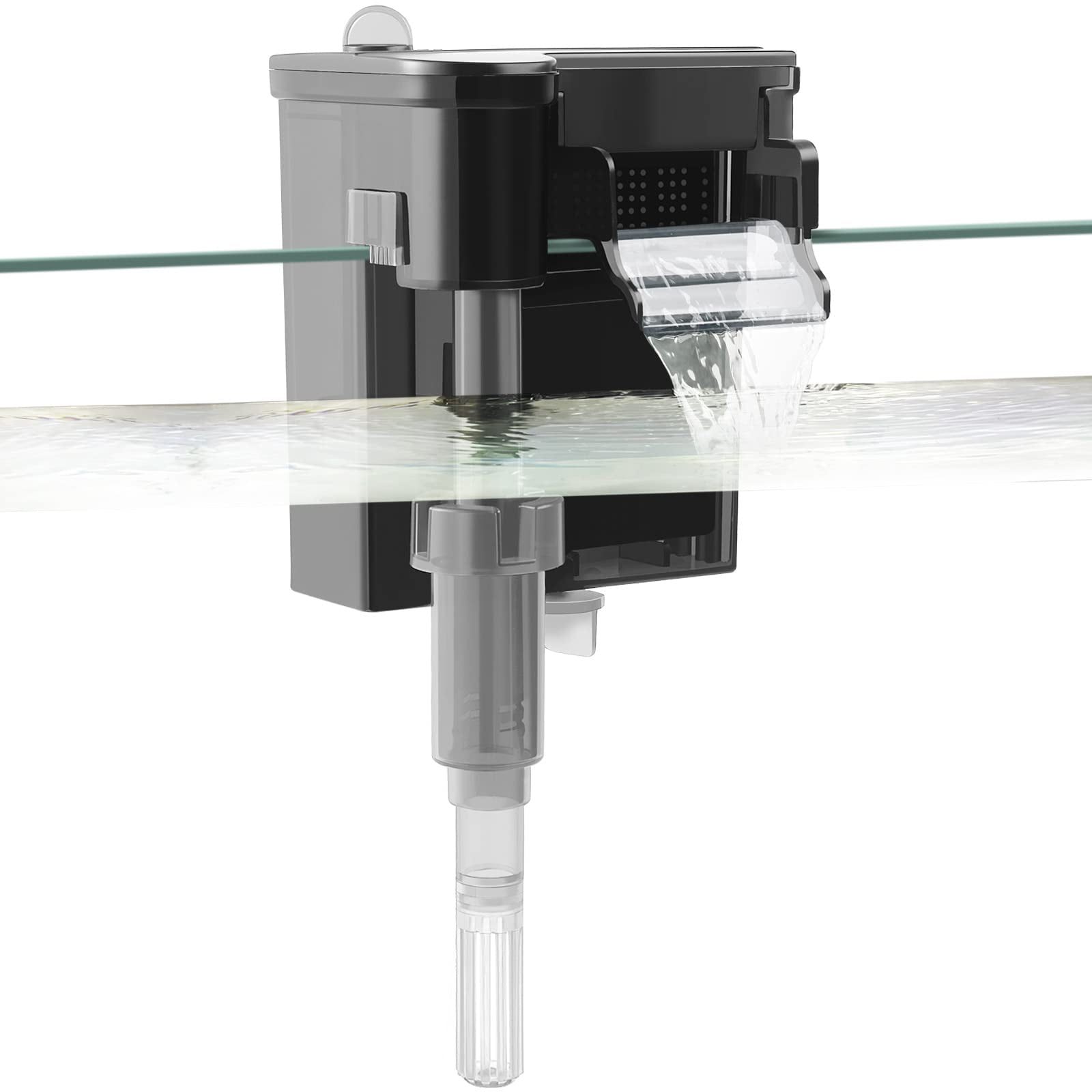 VILLNO 100GPH Ultra Quiet Aquarium Filter 3.2W Adjustable Filter for 2.515Gal Fish Tank