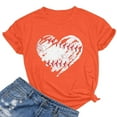 thumbnail image 1 of VILOVE Baseball Shirts Women Baseball Mom T-shirt Baseball Heart Graphic Tee Game Day Gifts Funny Short Sleeve Tops, 1 of 6