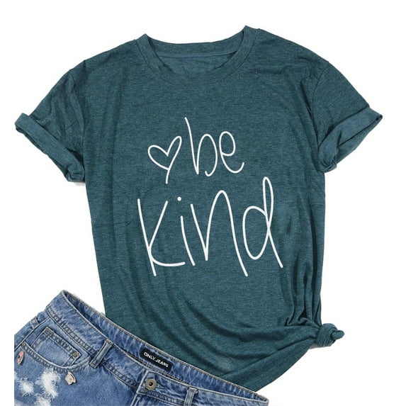 VILOVE Be Kind Graphic Tees Women Teacher Shirts Funny Inspirational Blessed Short Sleeve T Shirts