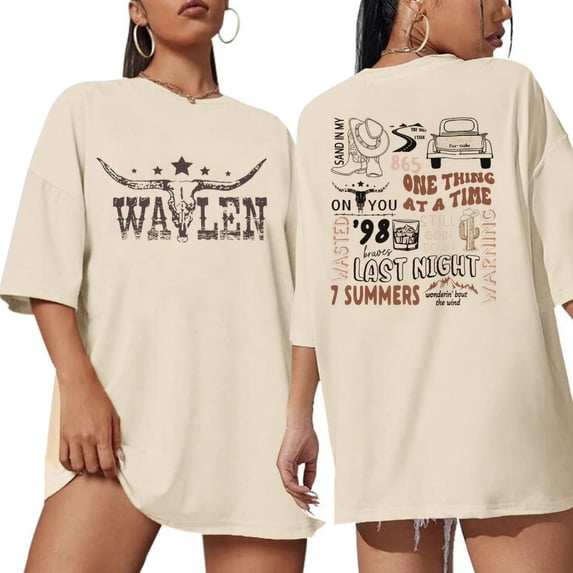 KimSoong Cow Skull Shirts for Women Western Graphic Tees Oversized Country Music T-Shirt Crew Neck Short Sleeve Casual Tops