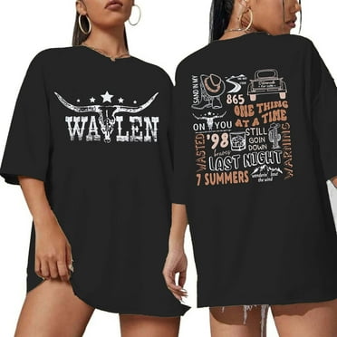 VILOVE Cow Skull Shirts for Women Western Graphic Tees Oversized Country Music T-Shirt Crew Neck Short Sleeve Casual Tops