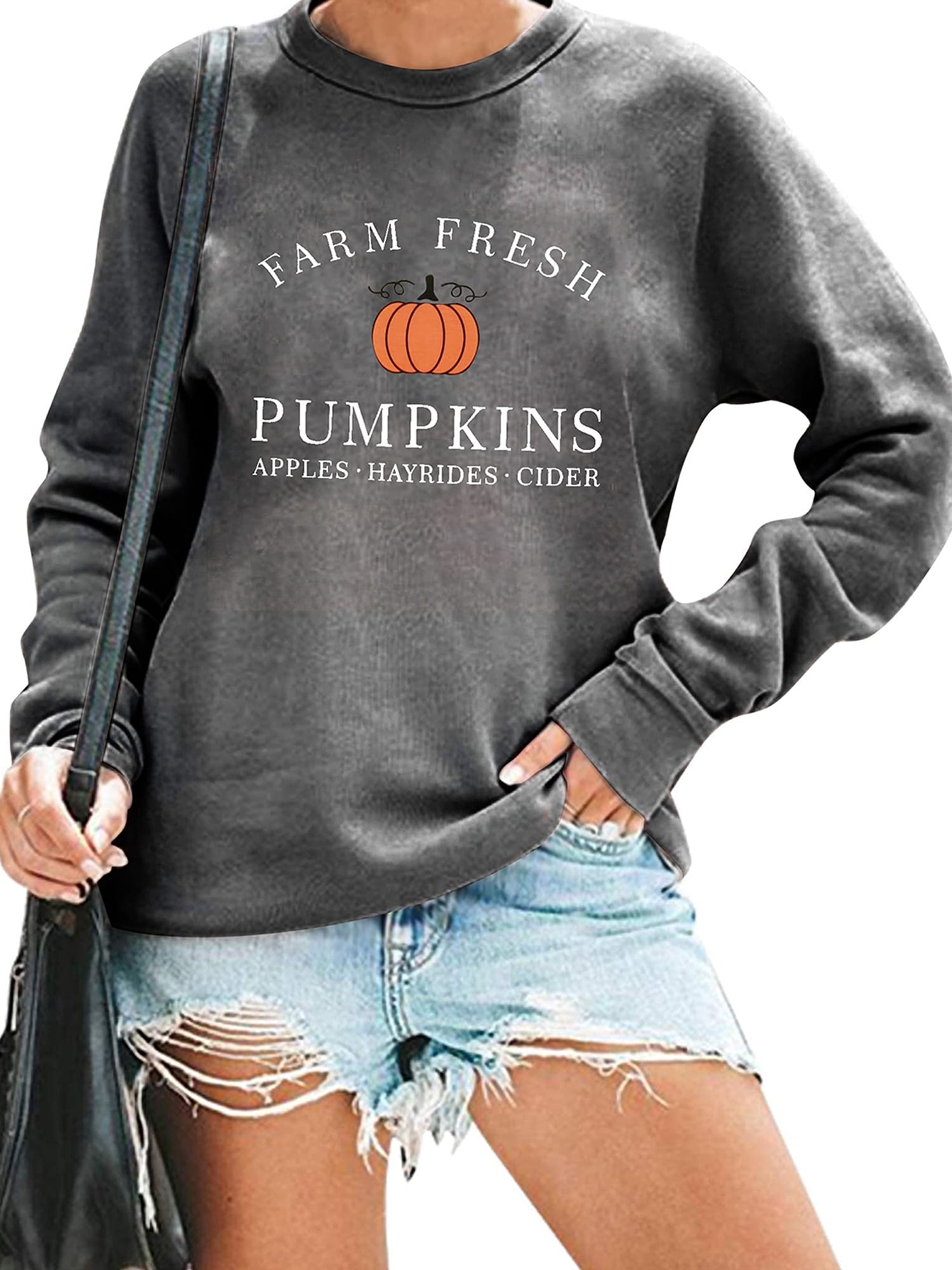 VILOVE Farm Fresh Pumpkin Felpa Donna Autunno Felpa Con Cappuccio