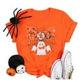 thumbnail image 1 of VILOVE Women Halloween Boo T-Shirts Funny Ghost Pumpkin Spider Graphic Crew Neck Tees Tops, 1 of 5