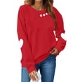 thumbnail image 1 of VILOVE Women Valentine's Day Love Heart Graphic Top Crew Neck Long Sleeve Pullover Casual Blouse Tops, Red, 1 of 7